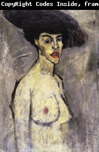 Amedeo Modigliani Nude with a Hat (recto)